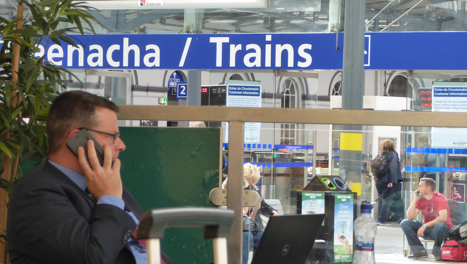 Men on phones
Heuston station, Dublin

