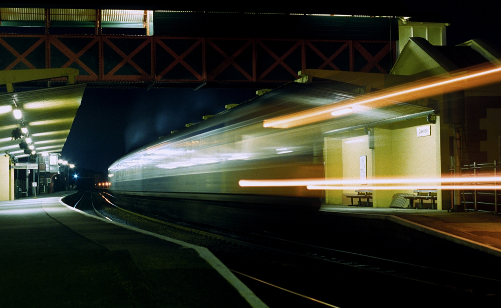 Light show at Dawlish
DMU P825 departs from Dawlish with the 20.15 Exeter - Totnes
One from the archives! 

