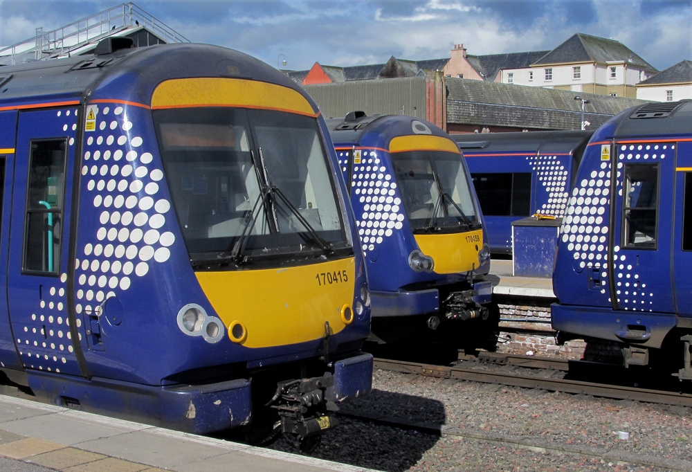 Train Spotting?
170 415 and others wait at Inverness.
