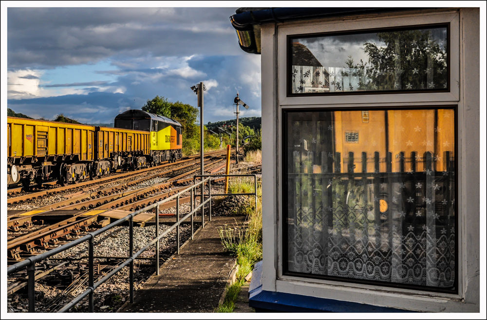 Wagons on the Double
60047 heads south through Craven Arms with an engineers train from Crewe Basford Hall, bound for Cardiff Queen Street.


