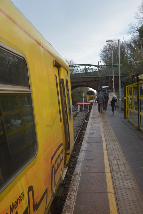 Face-off
EMU Class 508 508136 Wilfred Owen MC stands at the buffers in Kirkby after arriving with a Liverpool - Kirkby service as Class 150/1 150142 waits at the oath buffer to work a Kirkby - Blackburn service forward. This connection has since been removed with the single line converted to a double track line to a new station at Headbolt Lane where the buffers have been placed and the single line continues to Rainford
