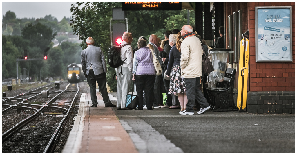 Off to Minehead
Statesman Rails `Exmoor Coast Statesman' comes off the Stourbridge Extension to join the OWW at Stourbridge North Junction. The excursion was running from Crewe to Minehead with WCR Class 57 Locomotives TnT. 57601 was at the front with 57316 at the rear.
