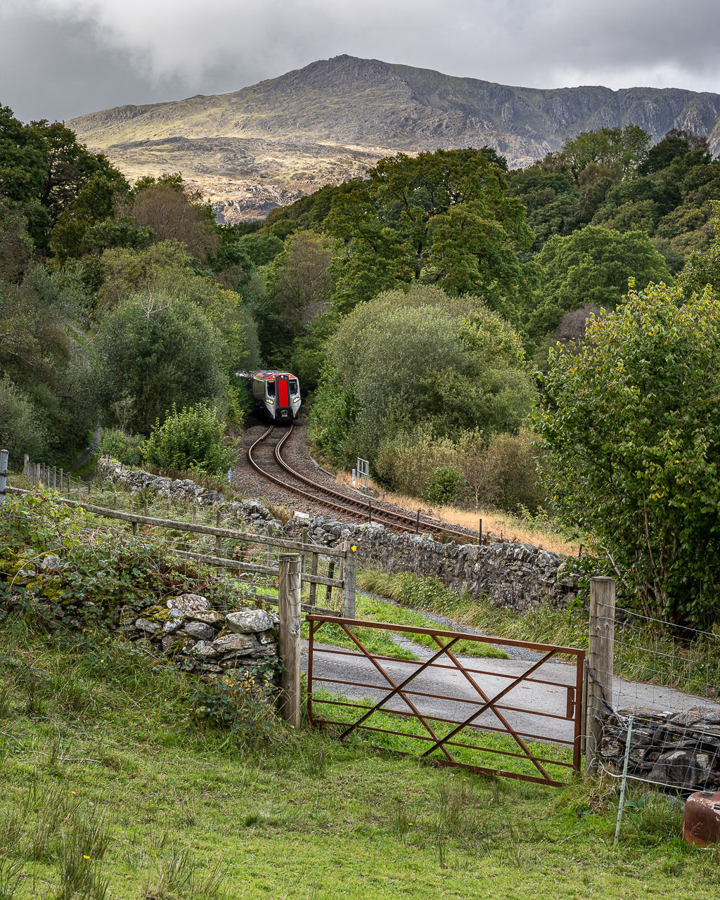 Dolwyddelan
With Moel Siabod dominating the sky line, Transport for Wales Class 197 No. 197046 approaches Dolwyddelan working 2D17, the 14:57 Blaenau Ffestiniog – Llandudno service on 29th September 2023.

