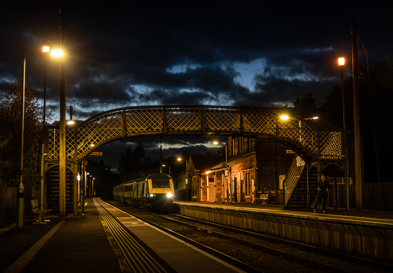 Scotrail HST
Passing at speed through Blair Atholl, this Scotrail HST catches the very last of the days light.
