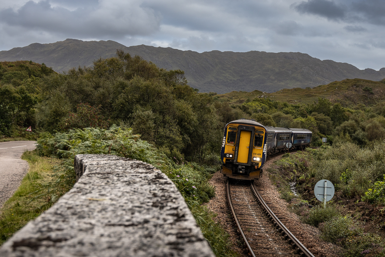 Scotrail Morar
A few miles from its destination at Malliag, this Scotrail Class 156 rounds the bend towards Morar station.
