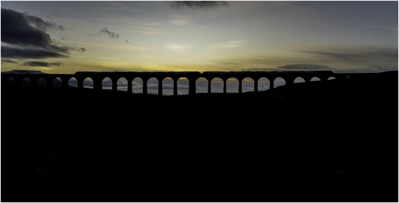 Every Sunset
It's 15:50 on a cold winters afternoon and the sun has set at Ribblehead Viaduct on the Settle to Carlisle line as Avanti West coast Evero units No's 805010 and 805004 cross with the northbound 1Z92 1407 Preston to Carlisle.
The diversions over the S&C were taking place in the first two weeks of January 2026 due to the closure of the West coast Mainline south of Penrith because of a bridge replacement over the M6 motorway.
