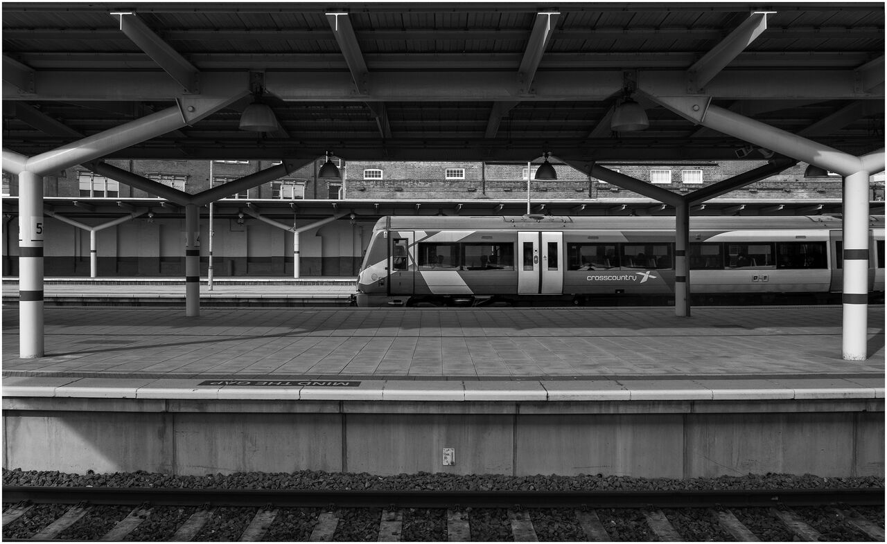 X's and Y's
A Crosscountry class 170 unit departs Derby station. Interesting architecture, look for the shapes.
