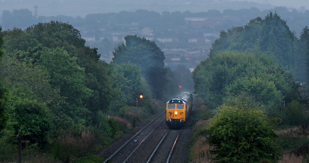 Steam substitute
D400 climbs out of Blackburn through steady drizzle with 1Z45 to Carlisle during the steam ban
